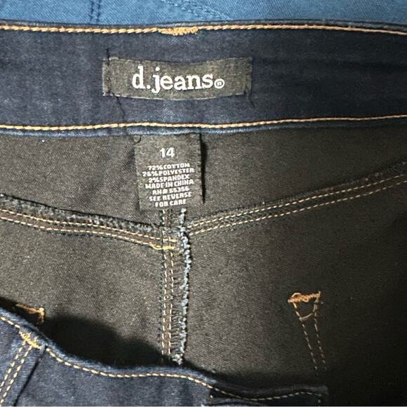 d. jeans Dark Wash High Rise Denim Skinny Jeans Stretchy Womens 14 - Picture 4 of 6